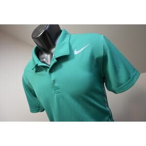 Nike Court Tennis Polo Dri Fit Performance Green Short Sleeve Golf Mens Medium